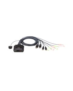 ATEN CS22DP 2-poorts USB DisplayPort-kabel KVM-switch met externe poortselectieschakelaar